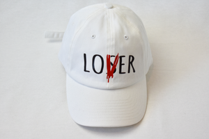 white dad hat lover over loser