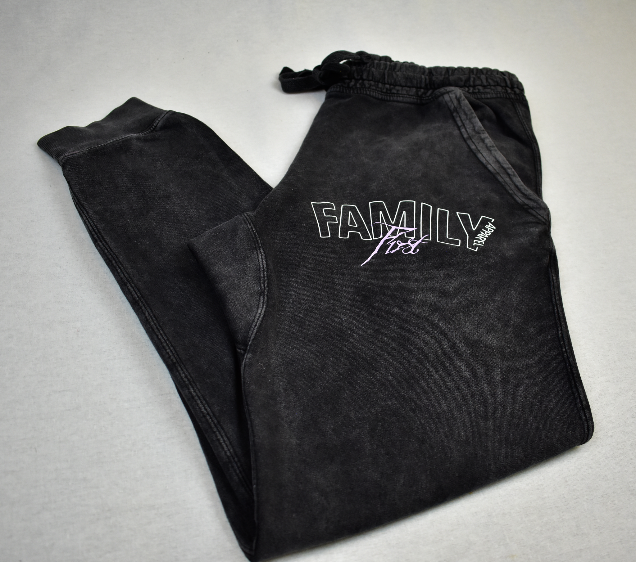 Unisex Black Vintage Dyed Joggers – Family First Apparel