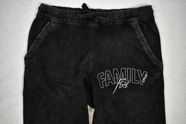 Unisex Black Vintage Dyed Joggers