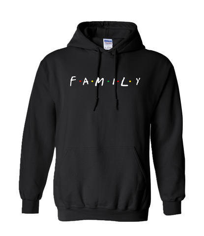 Black Family Hoodie with Friends theme