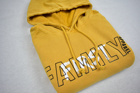 Unisex Yellow Vintage Dyed Hoodie