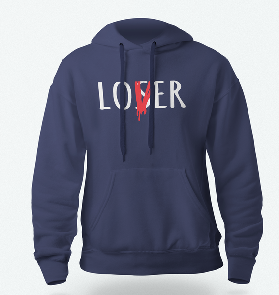 Navy Lover over loser Hoodie