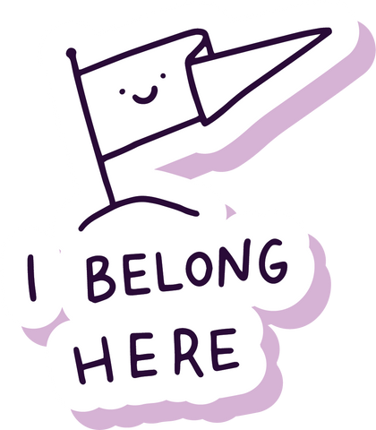 I belong here mental health Glossy sticker 