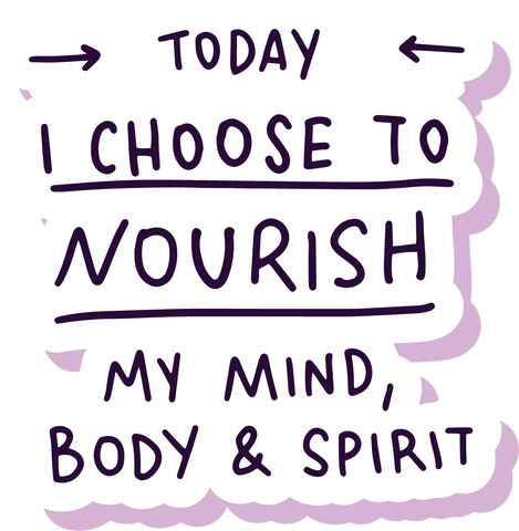 Glossy Sticker that says Today I choose to nourish my mind, body , and spirit