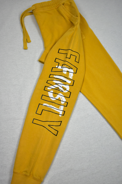 Unisex Yellow Vintage Dyed Joggers