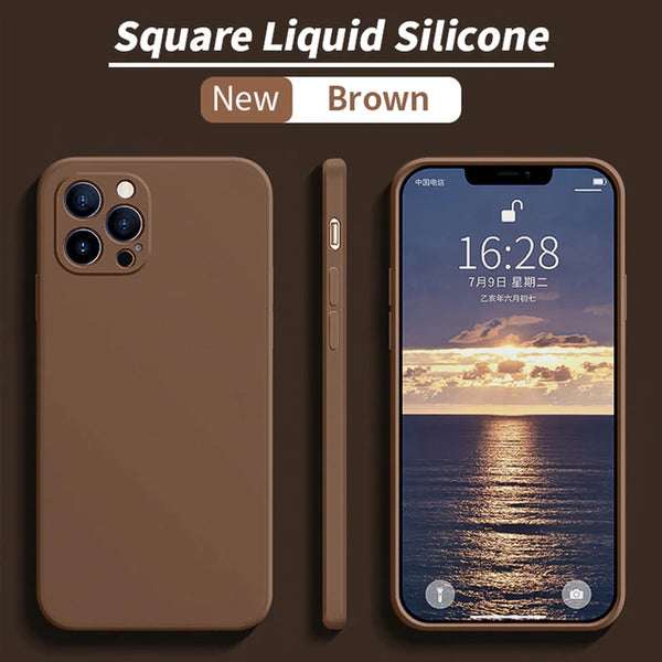 Brown silicon iPone 14 case