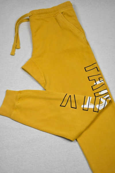 Unisex Yellow Vintage Dyed Joggers